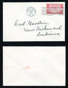 # C22 First Day Cover uncacheted, addressed with defective flap - 2-15-1937