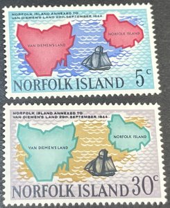 NORFOLK ISLAND # 123-124-MINT NEVER/HINGED--COMPLETE SET--1969