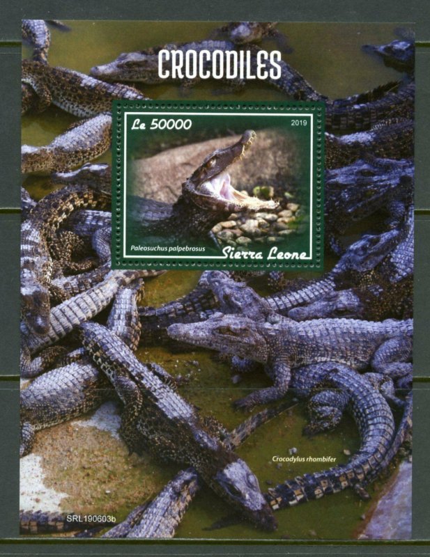 SIERRA LEONE 2019  CROCODILES  SOUVENIR SHEET MINT NEVER HINGED