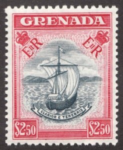 1959 Grenada Sc #183 - $2.50 - Clarior E. Tenebris sailing ship - MNH Cv$25