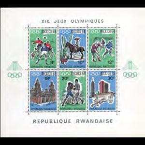 RWANDA 1967 - Scott# 254 S/S Olympics LH