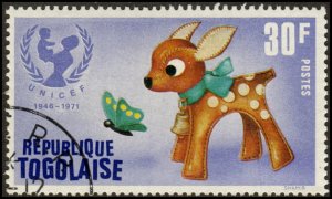 Togo 795 - Cto - 30fr Toy Fawn / Unicef (1971) (2)
