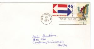 US E22 45c Special Delivery on FDC no cachet ECV $5.00
