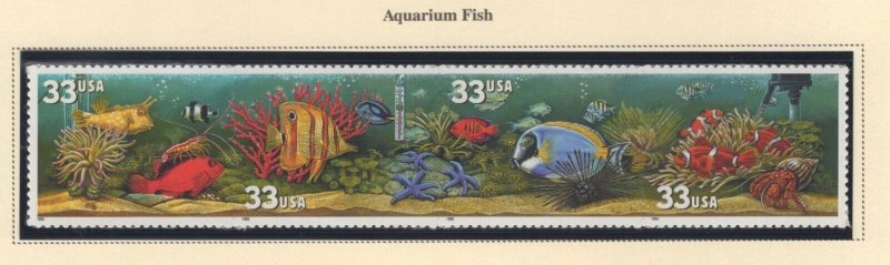 Scott 3317 - 3320 - Aquarium Fish. Strip Of 4.  MNH. OG.   #02 3317st4