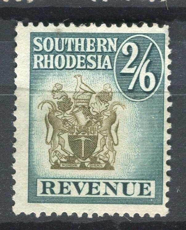 RHODESIA; 1950s early QEII Revenue issue fine used 2s. 6d value