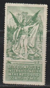 Greece  1906 Olympic Label  Mint Light Hinge. Perf 13