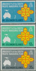 Solomon Islands 1969 SG181-183 South Pacific University set MNH