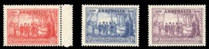 Australia #163-165 Cat$34.50, 1937 150th Anniversary of the Founding of New S...