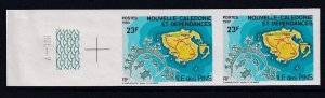 NEW CALEDONIA  1980 - Map of  Pine Tree Island - MNH Imperf Pair  # 452