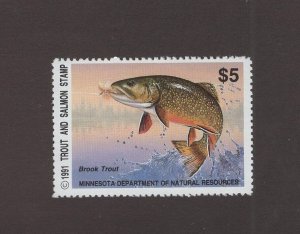 MNTS6 -  Minnesota  State Trout & Salmon Stamp. MNH. OG.  Single.