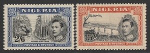 NIGERIA 1938 KGVI Pic 2/6 & 5/- perf 13x11½. SG 58-59 cat £170.