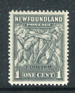 NEWFOUNDLAND; 1932 early Pictorial issue fine Mint hinged 1c. value