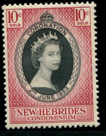 NEW HEBRIDES BR. 77 Mint OG 1953 Coronation