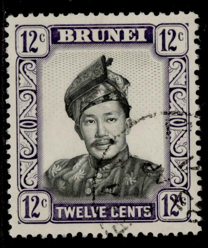 BRUNEI QEII SG125a, 12c black & violet, FINE USED. 