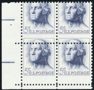 1213, Mint NH 5¢ Misperfed Block of Four Stamps Error * Stuart Katz