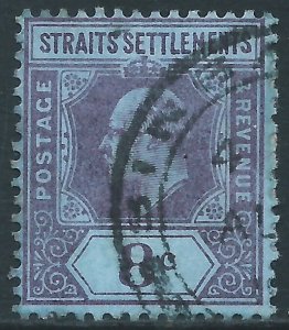 Straits Settlements, Sc #97, 8c Used