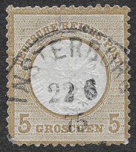 Germany Stamps Scott #6 Used 5 Groschen Bister Small Shield Eagle SCV $90