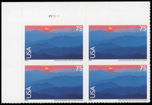 US Sc C140 VF/MNH PLATE BLOCK - 2006 75¢ Smoky Mountains Nat'l Park - P...
