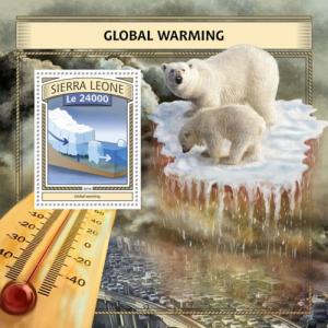 SIERRA LEONE 2016 SHEET GLOBAL WARMING POLAR BEARS srl161015b