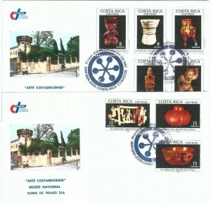 72911 -  COSTA RICA - Postal History - Set of 2 FDC Cover - ARCHEOLOGY   1987