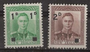 New Zealand # 242-243 George VI Surcharged (2)  Unused VLH