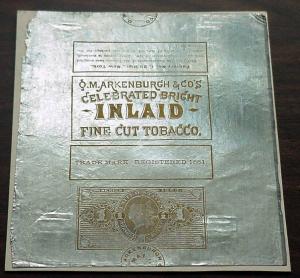 USA, Tobacco Wrapper, on Tin, Arkenburgh, 1883