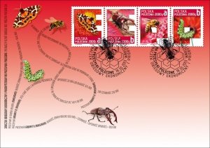 Poland 2013 FDC Stamps Scott F9-12 Definitives Insects Bee Beetle