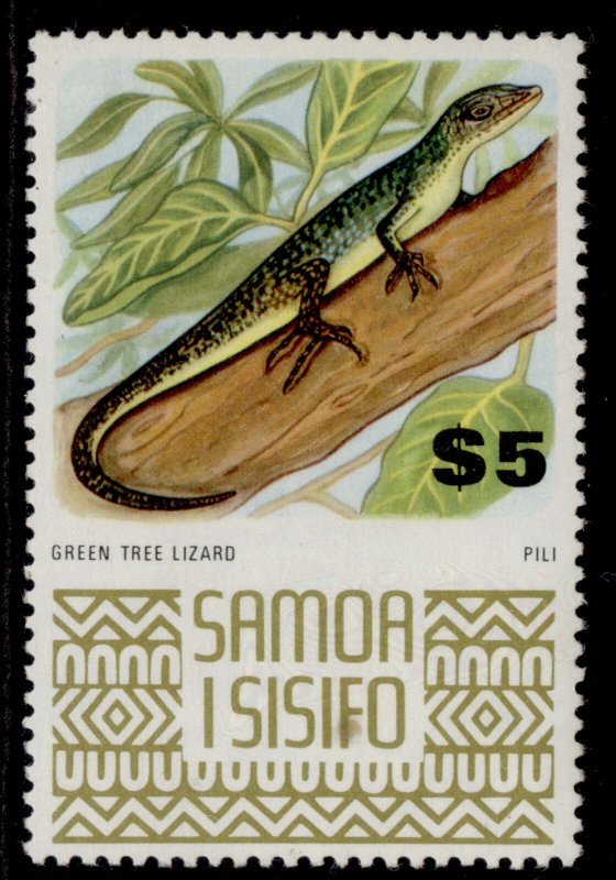 SAMOA QEII SG399c, $5 green tree lizard, M MINT.
