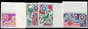 French Colonies, Niger,  Cat1971 Boy Scouts, imperf. set of four, never hinge...