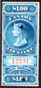 FSC5, van Dam, $1, Used, p12, Federal Supreme Court, 1876 Victoria, Canada