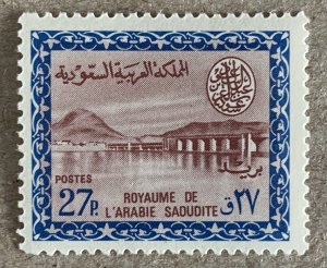 Saudi Arabia 1965 27p Dam, Saud Cartouche, MNH. Scott 309, CV $14.50. Mi 238