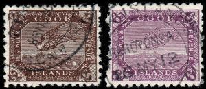 Cook Islands Scott 19, 22 (1898) Used F, CV $37.50 B