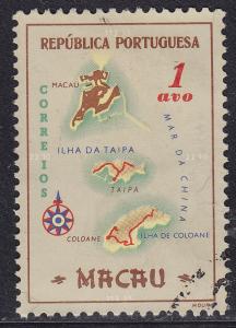Macao 383  Macao Colony Map 1956