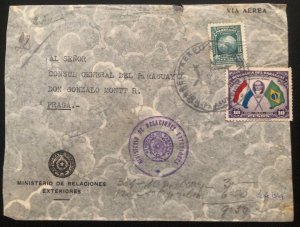 1939 Paraguay Diplomatic Cover To The Consulate In Prague Czechoslovakia