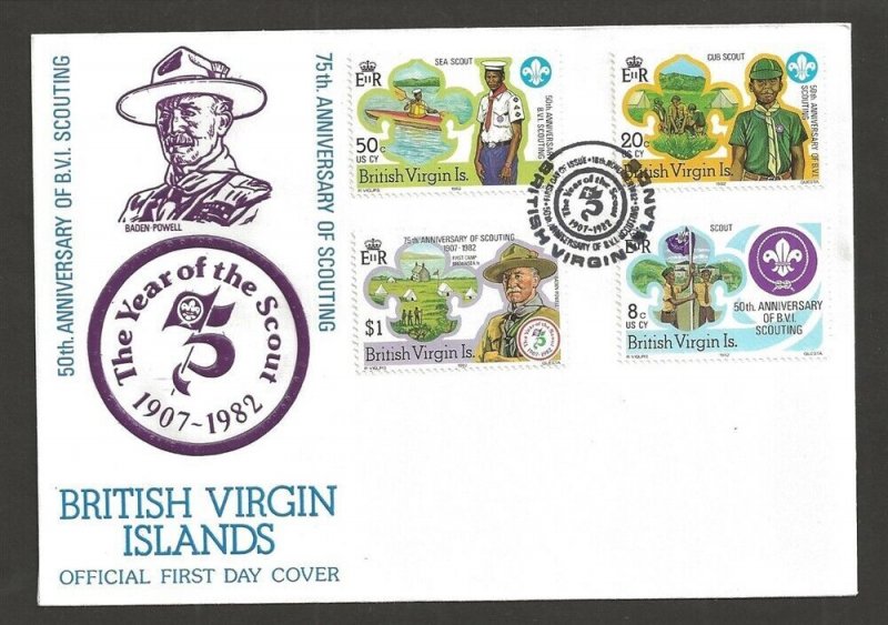 1982 British Virgin Islands Boy Scout 75th anniversary FDC