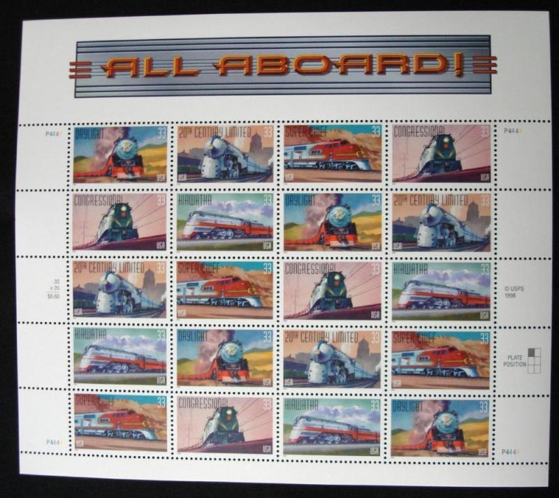 US #3333-3337 MNH Sheet Of 20 SCV $15.00 L7