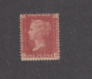 GB SG 44 PLATE 106 MH 1p LAKE RED ALPHA C-B  CAT VALUE $112 