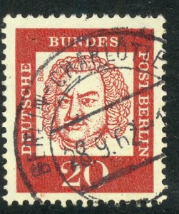 GERMANY / BERLIN - 1961-62 20pf Johann Sebastian Bach Issue Sc 9N181 VFU