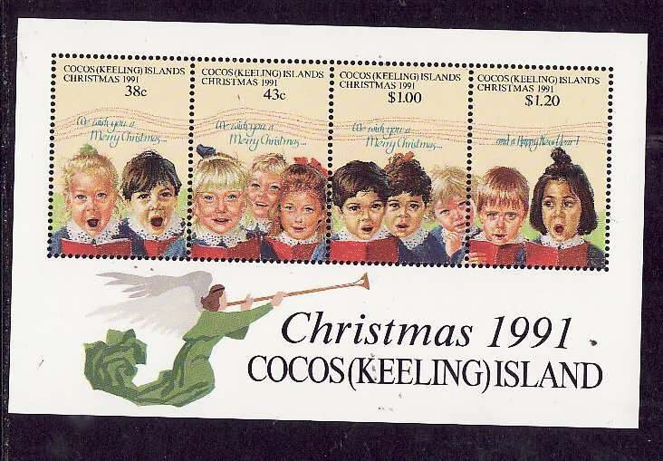 Cocos (Keeling) Is.-Sc#248- id10-unused NH sheet-Christmas-1991-