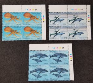 *FREE SHIP Malaysia Marine Life VI 2004 Whale Dolphin Octopus (stamp blk 4 MNH