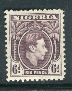 NIGERIA; 1938 early GVI portrait issue fine Mint hinged Shade of 6d. value