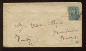 Confederate States 11 on Cover with Nice Army Grid Cancel LV4433