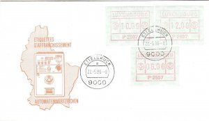 Luxembourg 1986 Machine Labels FDC Ettelbruck Cancel Unaddressed VGC