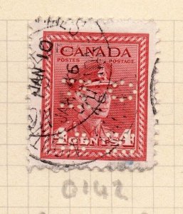 Canada 1942-43 War Effort Issue Fine Used 4c. Hole Punched NW-217539