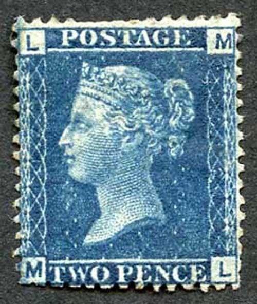 SG45 2d Blue (ML) Plate 12 Mint Cat £3000 Ex Chartwell