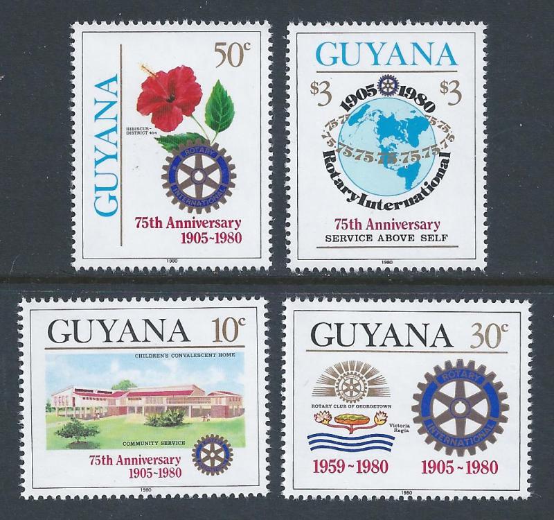 Guyana #318-21 NH Rotary Int'l 75th Anniv.