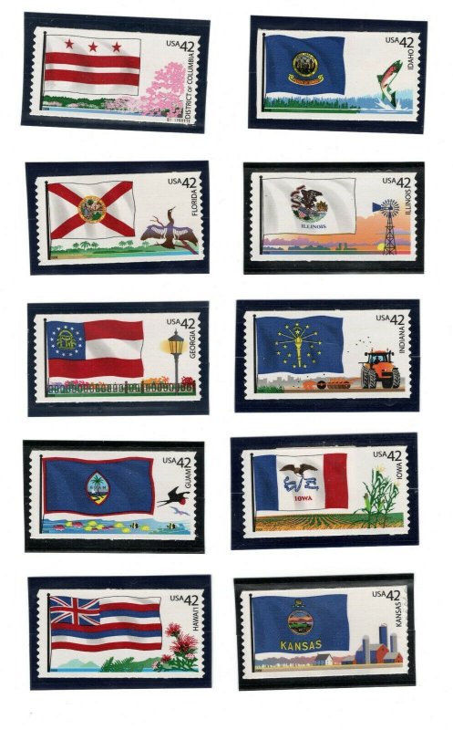 (F) USA #4283-4292 FLAGS OF OUR NATION Full Set  of 10 stamps MNH.Photo Standard