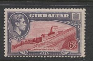 Gibraltar - Scott 113 - KGVI Pictorials -1938- MVLH - Single 6d Stamp