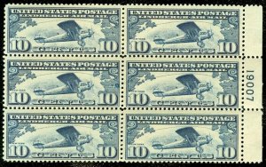 EDW1949SELL : USA 1927 Sc #C10 Plate Block. Fresh & Very Fine, Mint Never Hinged