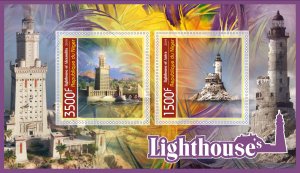 Stamps. Lighthouses  2019 year 1+1 sheets perforated